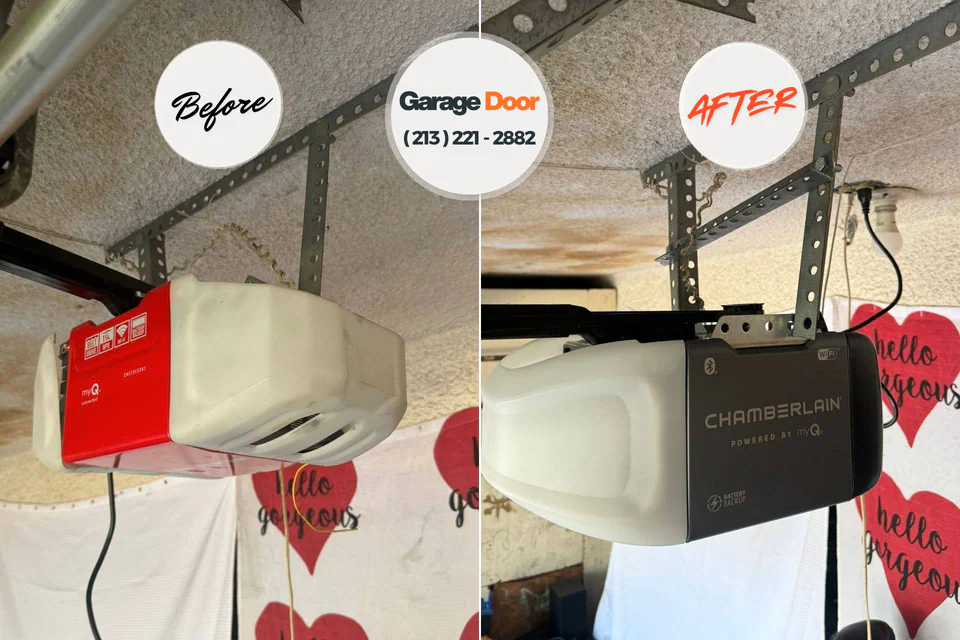 Before and after: garage door repair Ridgeway, AK